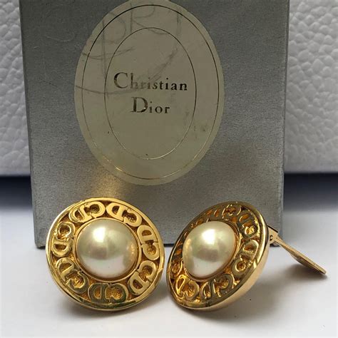 vintage chr dior earrings|christian dior pearl earrings.